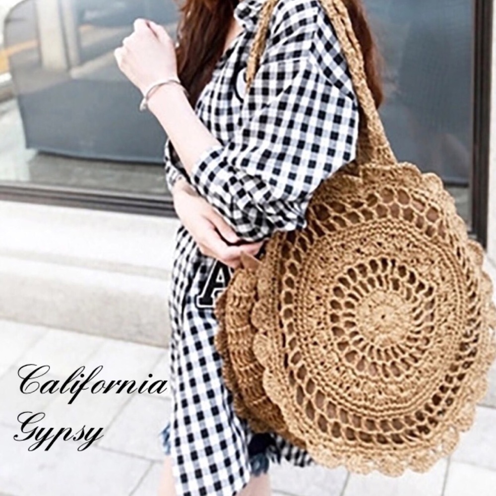 Raffia Boho Beach Bag - Picture 2 of 8